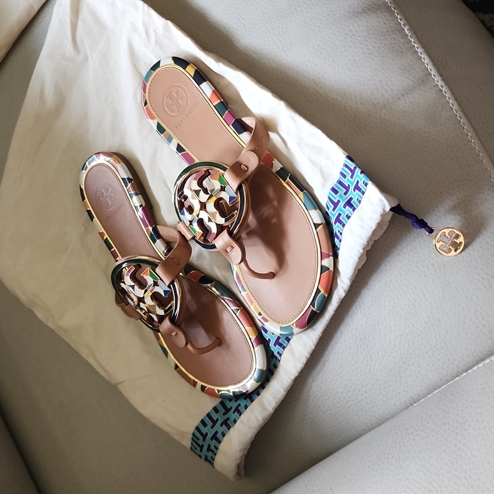 Tory Bury Elba Camello Multi Miller Sandals